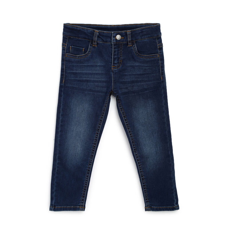 Boys Dark Blue Solid Long Trouser image number 0